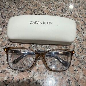 Calvin Klein Brown Frame Glasses with White Case